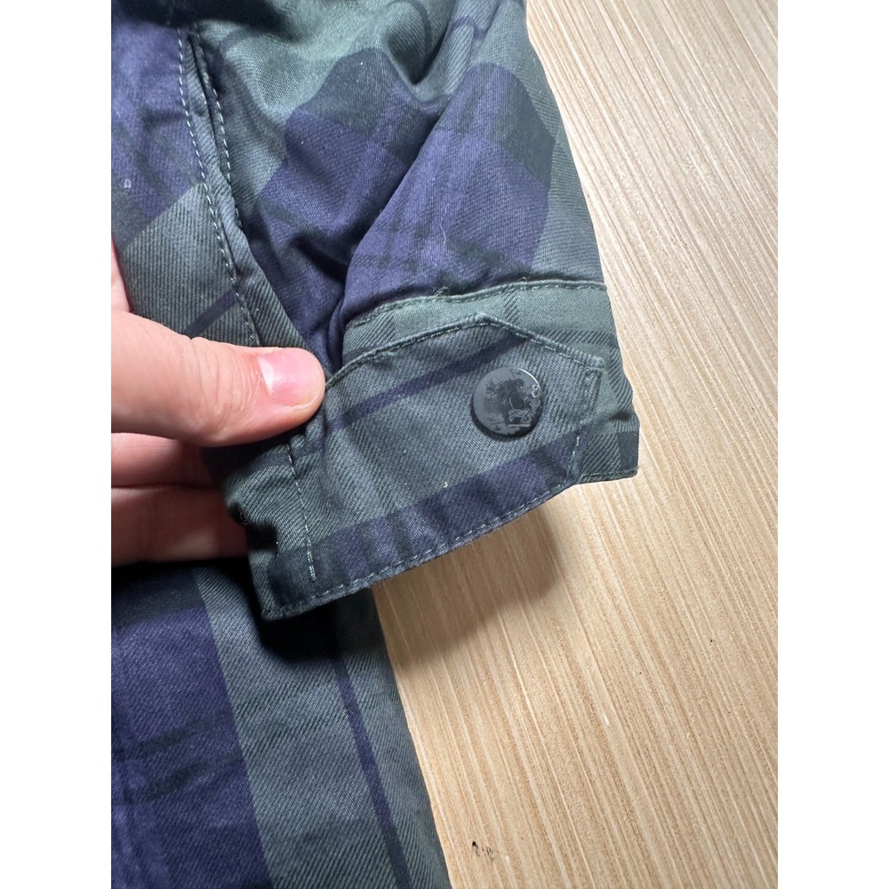 Scotch & Soda Parka Jacket Mens Large Blue Green Plaid Sherpa Lined Travel Light - Picture 4 of 16